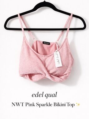NWT Pink Sparkle Bikini Top